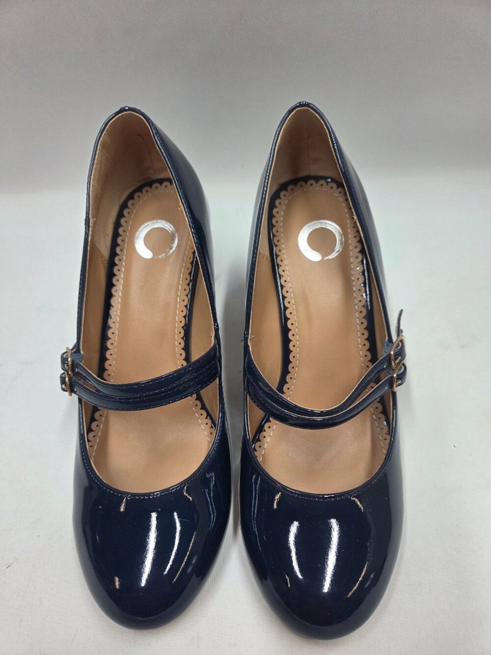 Journee Collection Womens Size 8 Wendy-09 Pumps 3 Inch Heels Navy Blue